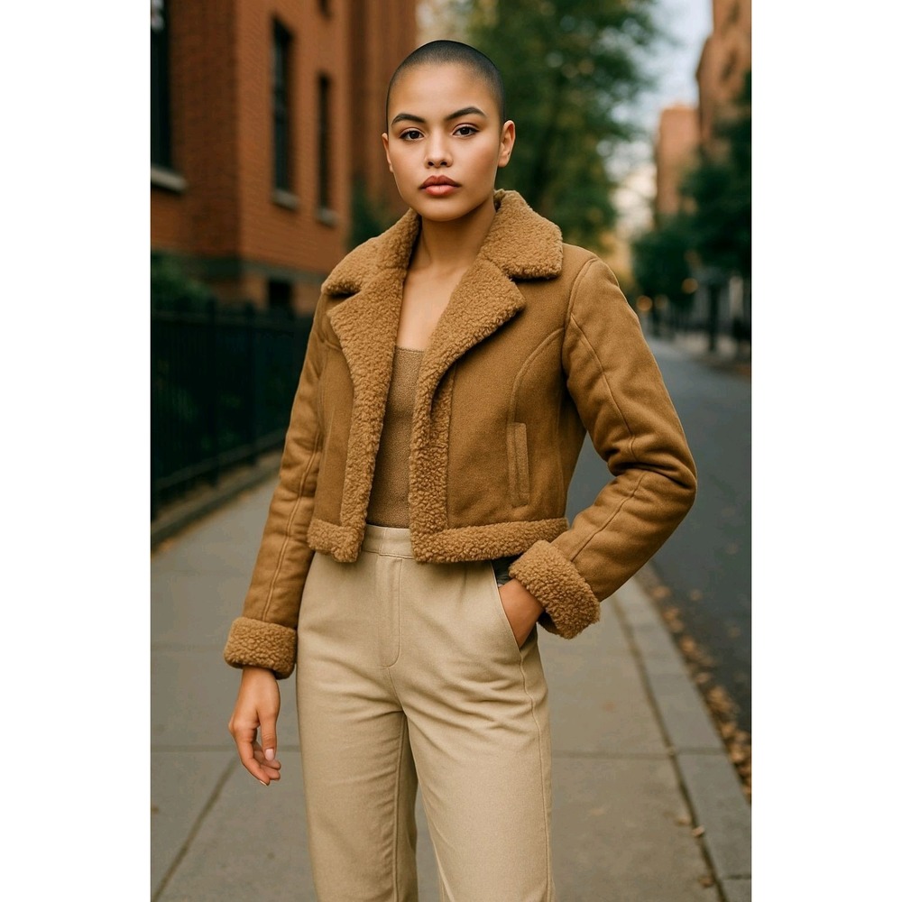 Co. Women's Faux Shearling Jacket - Wild Fable Brown XS